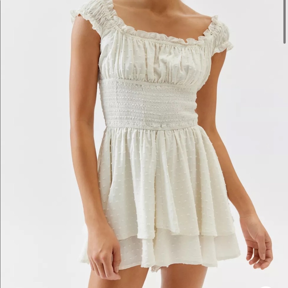 NWT Urban Outfitters Smocked Tiered Ruffle Romper